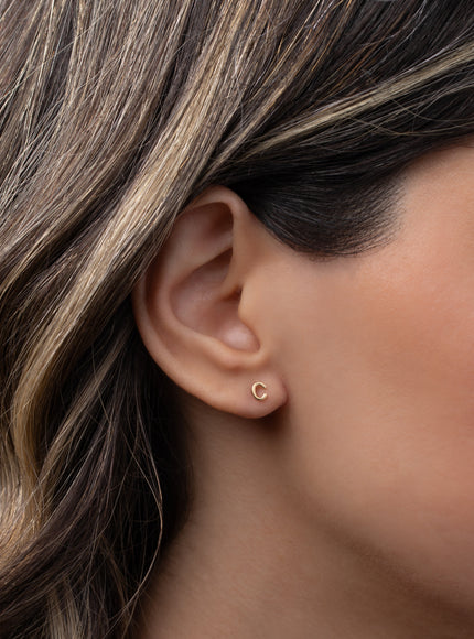 Zoe Lev 14K Gold Tiny Letter Stud Earring
