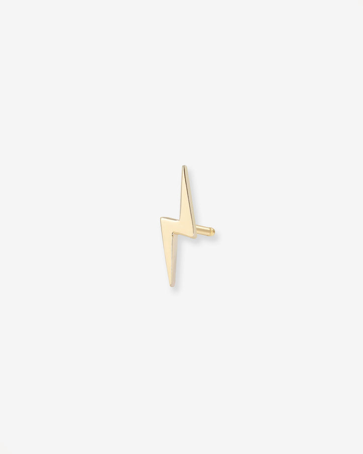 Zoe Lev 14K Gold Tiny Lightning Bolt Stud Earring