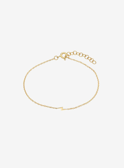 Zoe Lev 14K Gold Tiny Lightning Bolt Bracelet