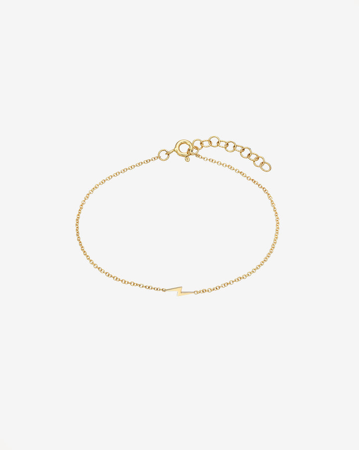 Zoe Lev 14K Gold Tiny Lightning Bolt Bracelet