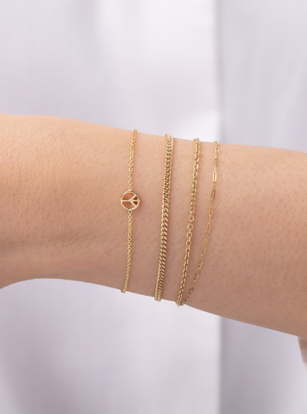 Zoe Lev 14K Gold Tiny Peace Bracelet