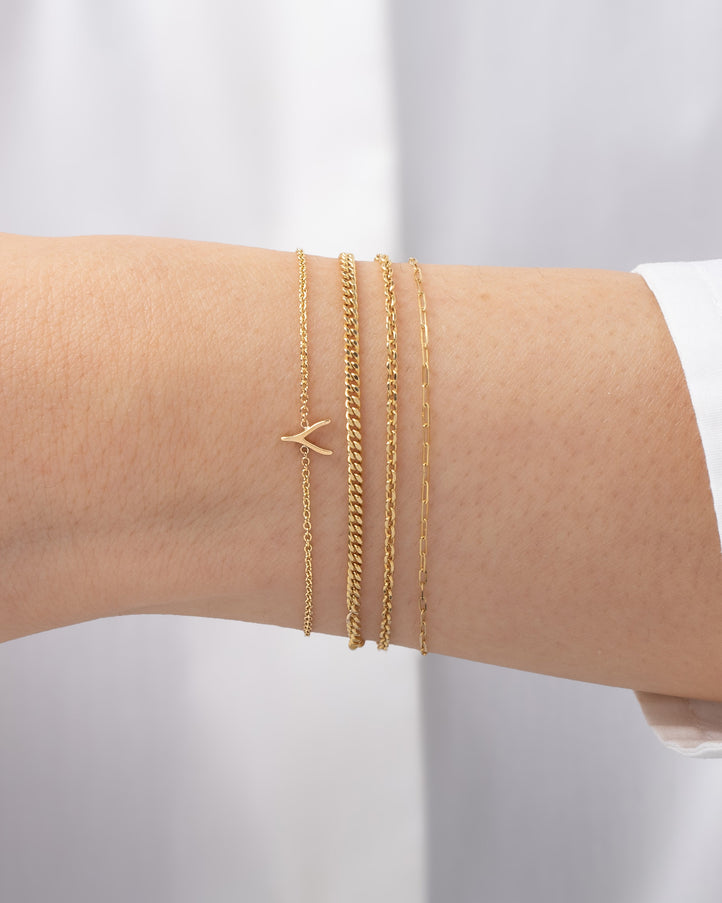 Zoe Lev 14K Gold Tiny Wishbone Bracelet