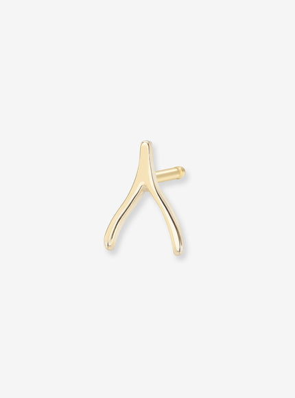 Zoe Lev 14K Gold Tiny Wishbone Stud Earring