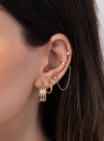 Zoe Lev 14K Gold Medium Huggie Earrings