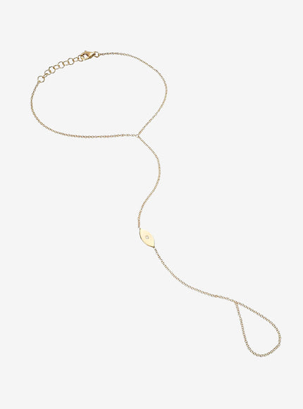 Zoe Lev 14K Gold Diamond Evil Eye Hand Chain