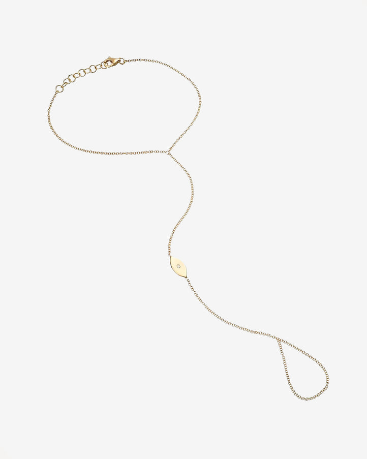 Zoe Lev 14K Gold Diamond Evil Eye Hand Chain