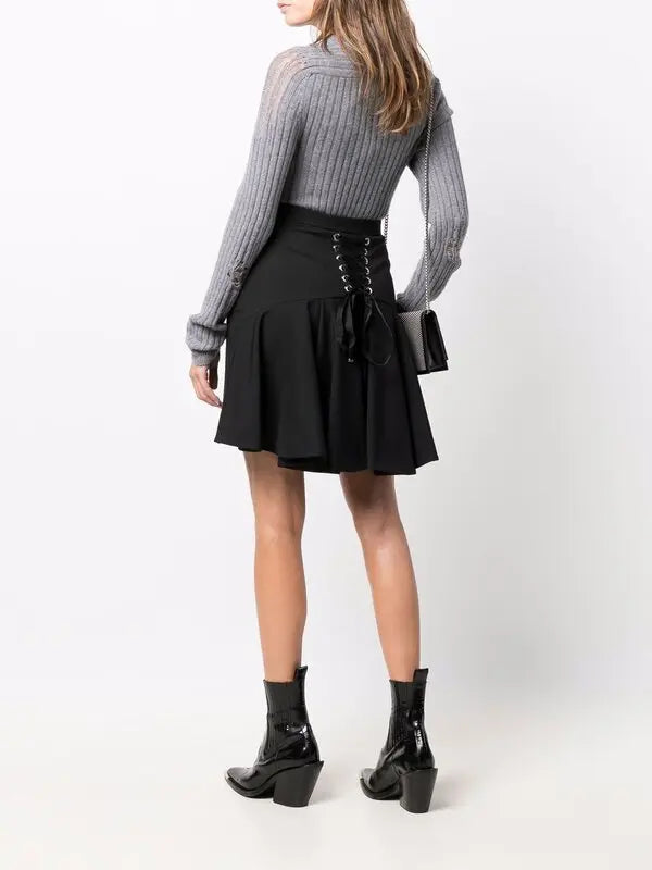 Alexander Mcqueen High-Waisted Ruffle-Hem Mini Skirt