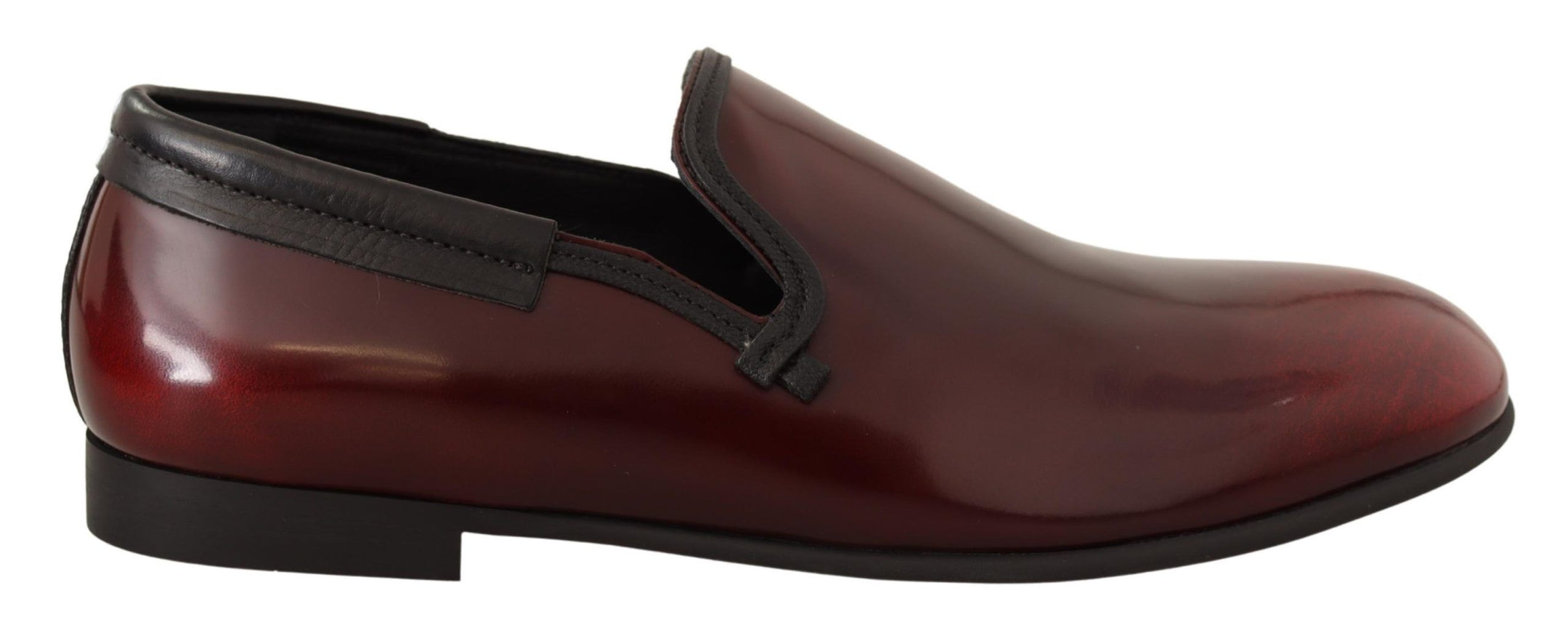 Dolce & Gabbana Bordeaux Leather Loafers side view