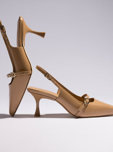 Larroude Ines Pump In Tan Leather