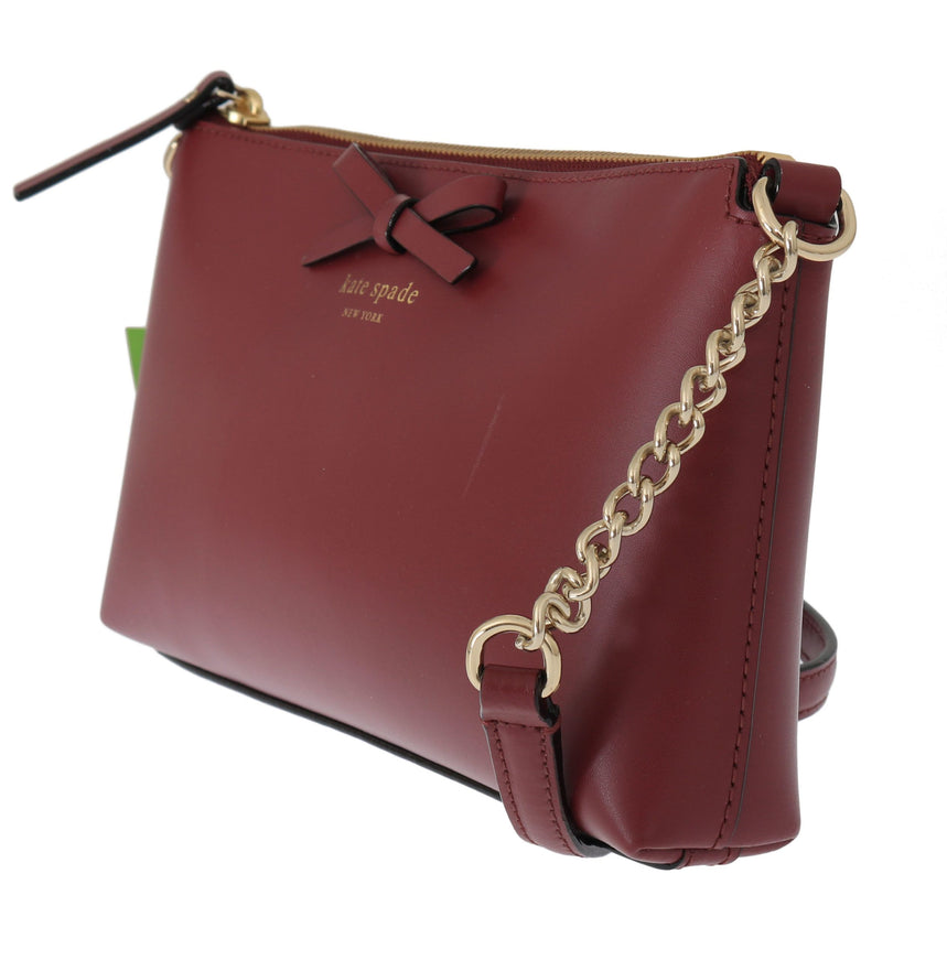 Kate Spade Bordeaux crossbody side view with chain strap