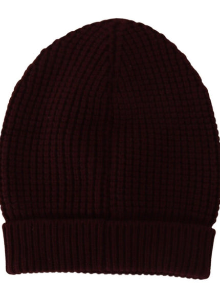 Dolce & Gabbana dark red cashmere knit beanie back view