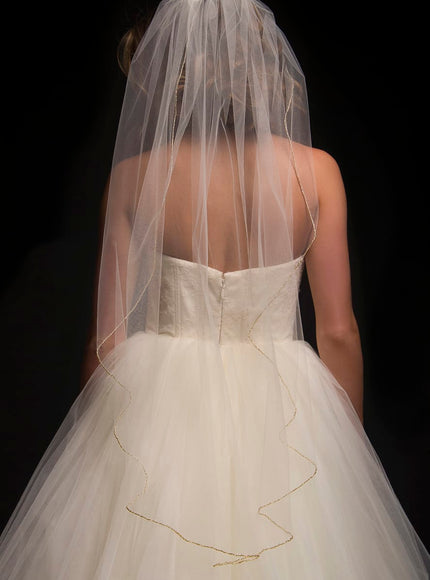 1602 Fingertip Beaded Veil