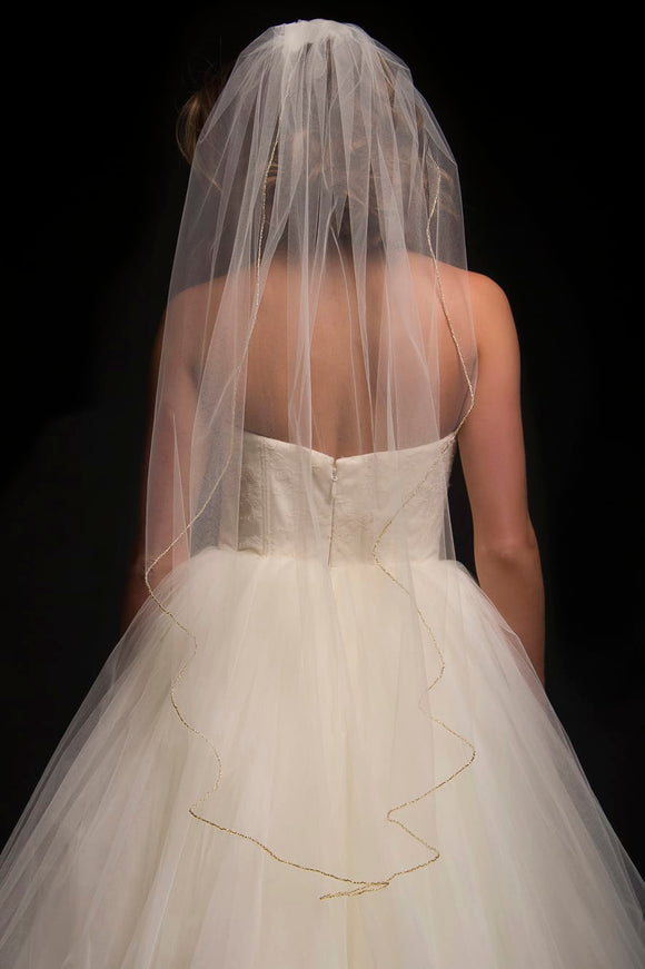 Ariel Taub 1602 Fingertip Beaded Veil