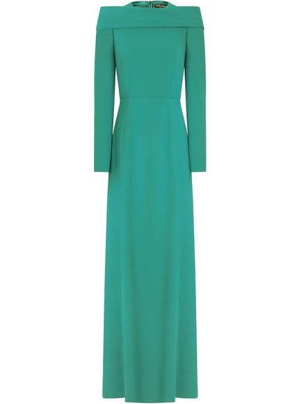 Dolce & Gabbana Long-Sleeve Floor-Length Dress In Green