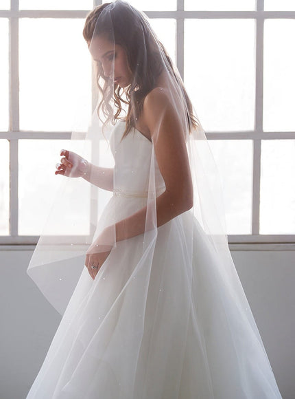 1803 Waltz-Length Angel Veil with Scattered Crystals