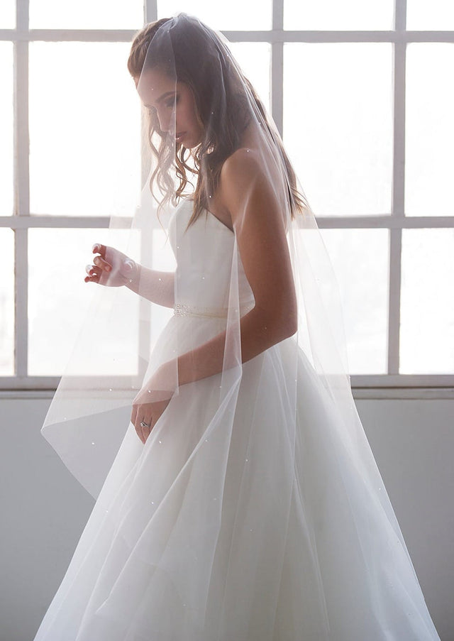 1803 Waltz-Length Angel Veil with Scattered Crystals