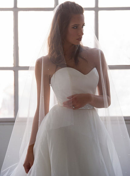 1803 Waltz-Length Angel Veil with Scattered Crystals