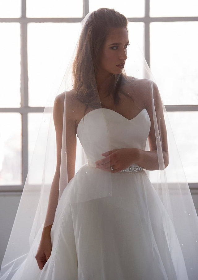 1803 Waltz-Length Angel Veil with Scattered Crystals