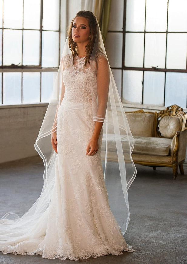 Ariel Taub 1805 Two-Row Horsehair Chapel Length Veil