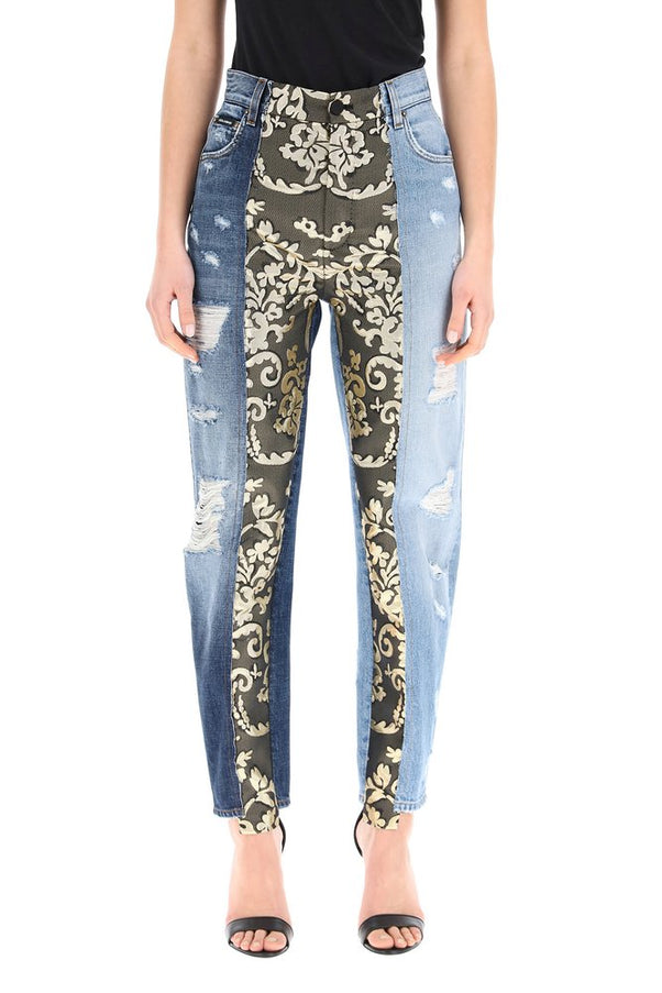 Dolce & Gabbana Baroque-Panel Tapered Jeans