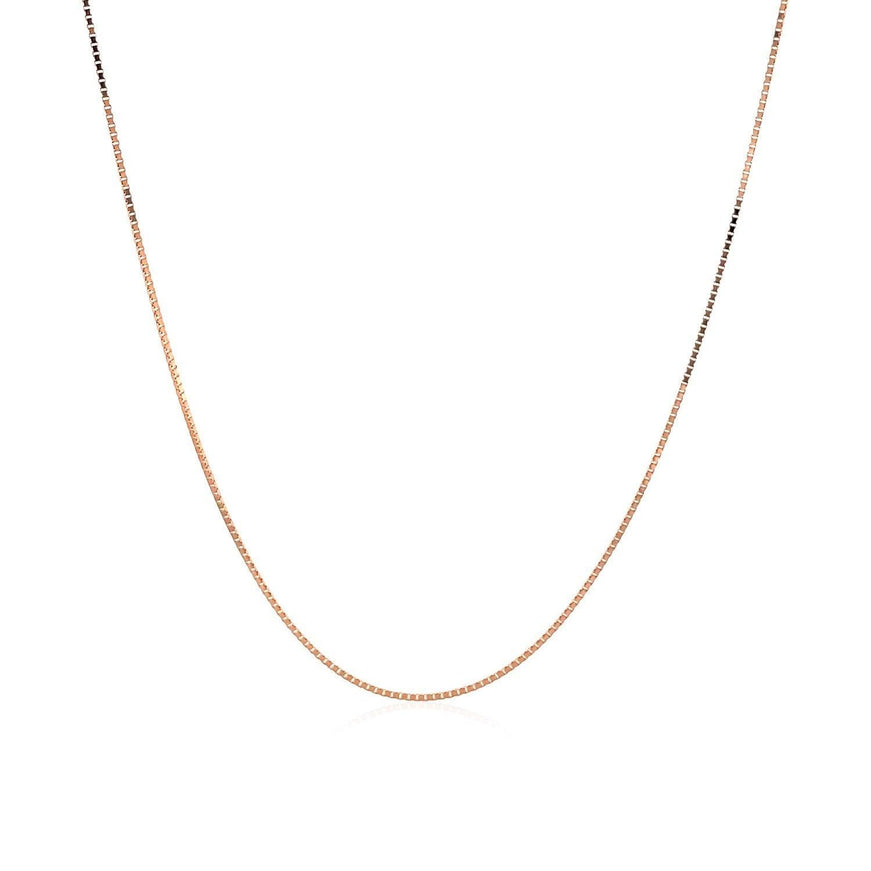 18k Rose Gold Classic Box Chain 0.6mm - Ellie Belle