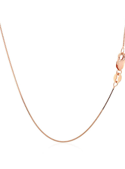 18k Rose Gold Classic Box Chain 0.6mm - Ellie Belle