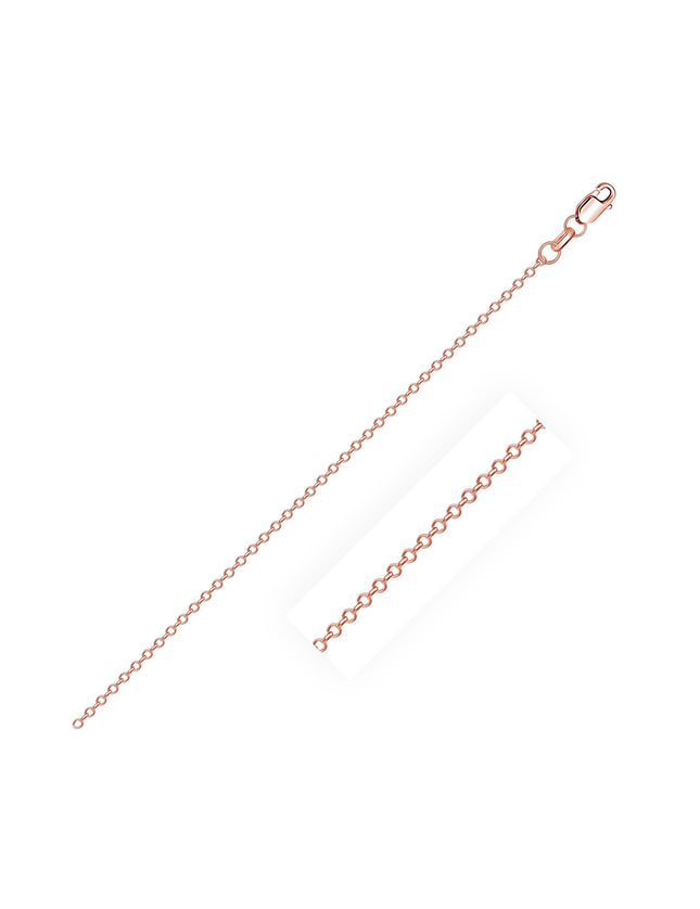 18k Rose Gold Diamond Cut Cable Link Chain 0.8mm - Ellie Belle