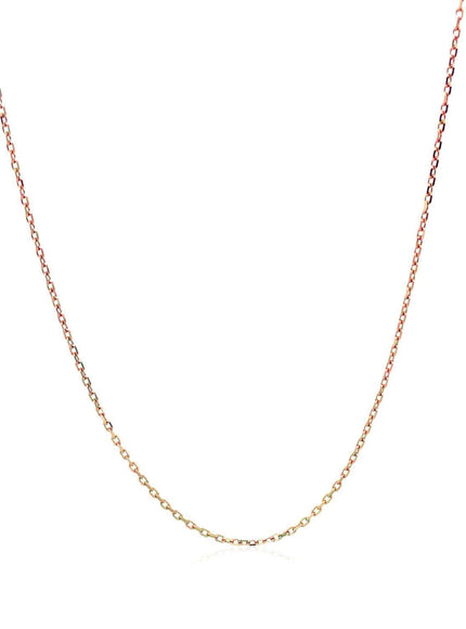 18k Rose Gold Diamond Cut Cable Link Chain 0.8mm - Ellie Belle