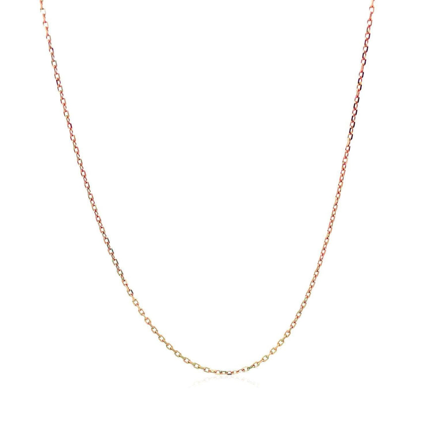 18k Rose Gold Diamond Cut Cable Link Chain 0.8mm - Ellie Belle