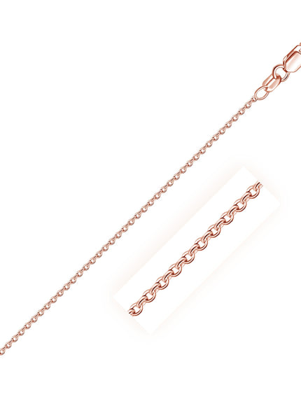 18k Rose Gold Round Oval Link Chain 1.5mm - Ellie Belle