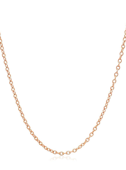 18k Rose Gold Round Oval Link Chain 1.5mm - Ellie Belle