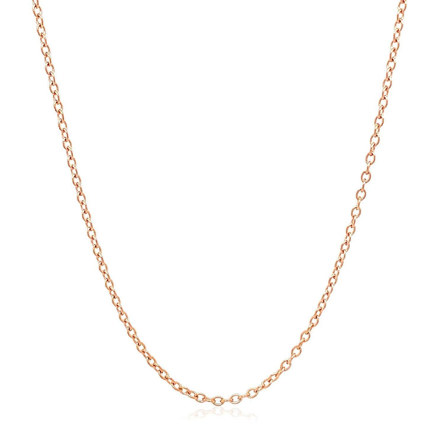 18k Rose Gold Round Oval Link Chain 1.5mm - Ellie Belle