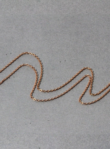 18k Rose Gold Round Oval Link Chain 1.5mm - Ellie Belle