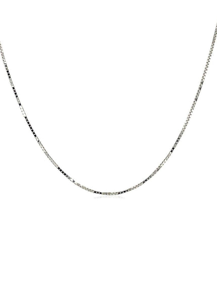 18k White Gold Box Chain 0.6mm - Ellie Belle