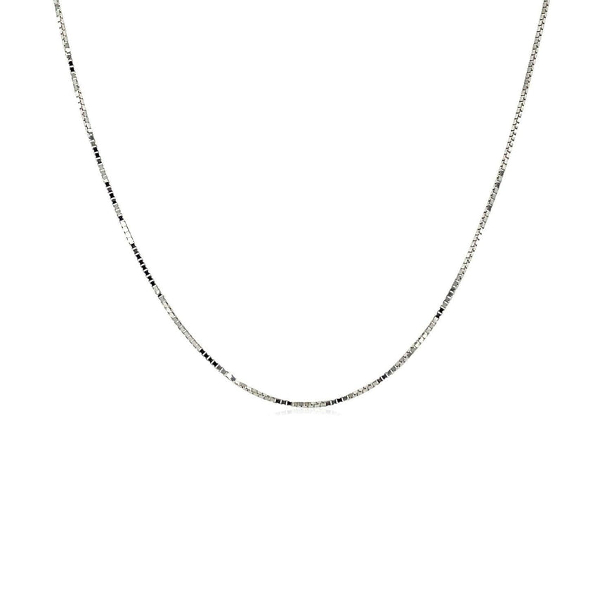 18k White Gold Box Chain 0.6mm - Ellie Belle