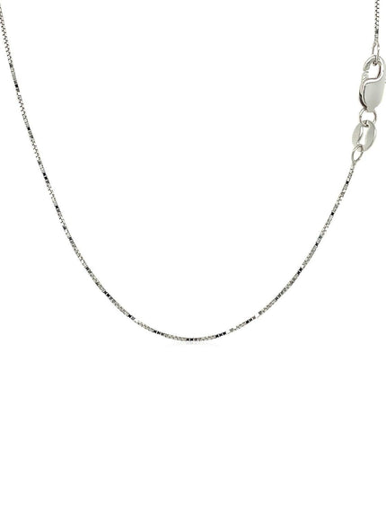 18k White Gold Box Chain 0.6mm - Ellie Belle