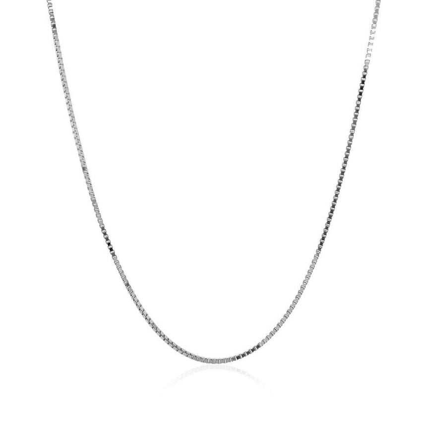 18k White Gold Box Chain 0.8mm - Ellie Belle