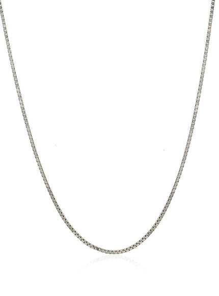 18k White Gold Classic Box Chain 0.9 mm - Ellie Belle