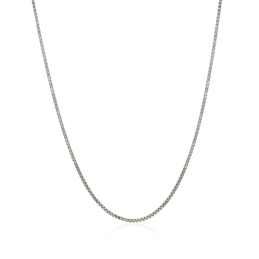 18k White Gold Classic Box Chain 0.9 mm - Ellie Belle