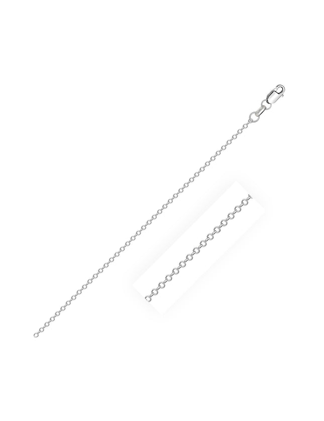18k White Gold Diamond Cut Cable Link Chain 0.8mm - Ellie Belle