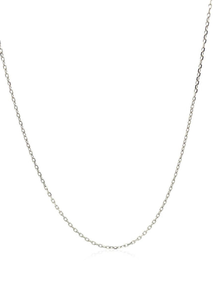 18k White Gold Diamond Cut Cable Link Chain 0.8mm - Ellie Belle