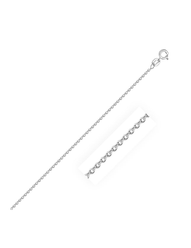 18k White Gold Diamond Cut Cable Link Chain 1.1mm - Ellie Belle