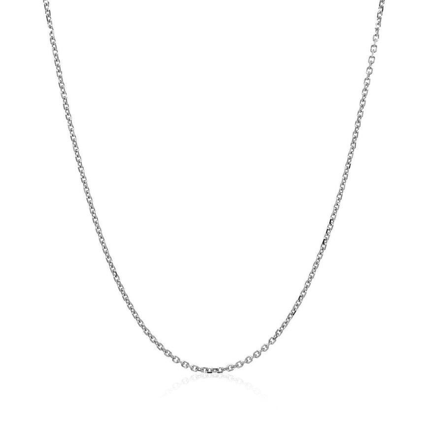 18k White Gold Diamond Cut Cable Link Chain 1.1mm - Ellie Belle