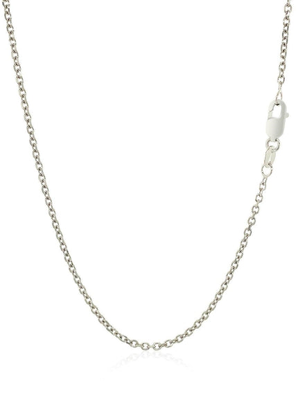 18k White Gold Diamond Cut Cable Link Chain 1.5mm - Ellie Belle