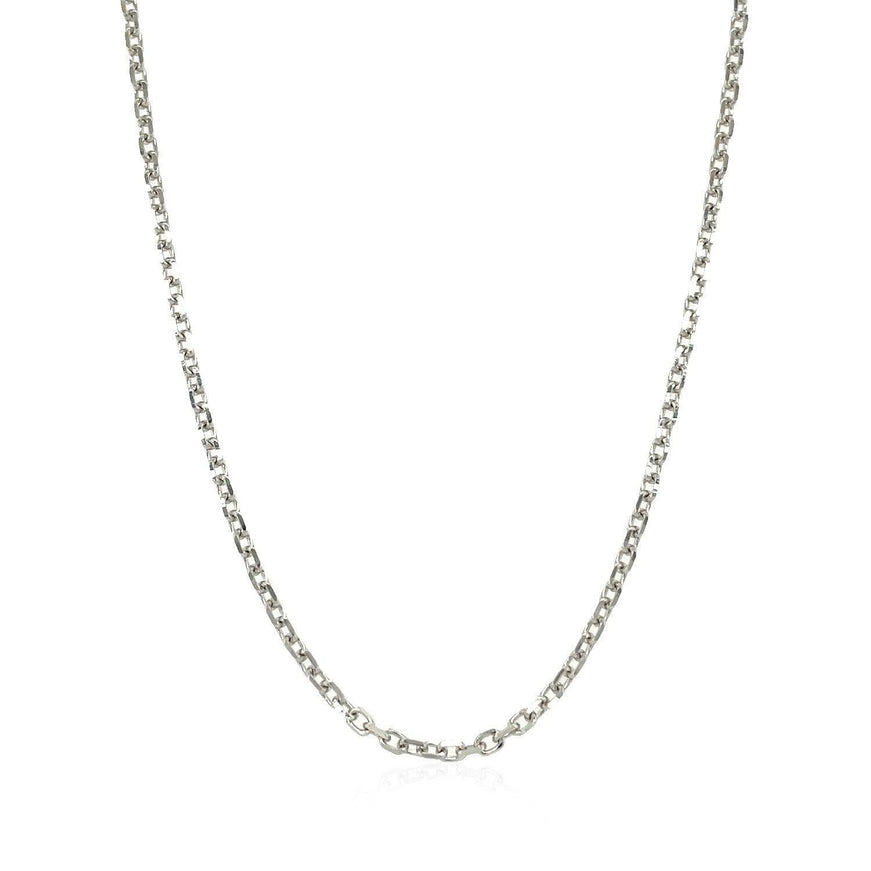 18k White Gold Diamond Cut Cable Link Chain (1.90 mm) - Ellie Belle