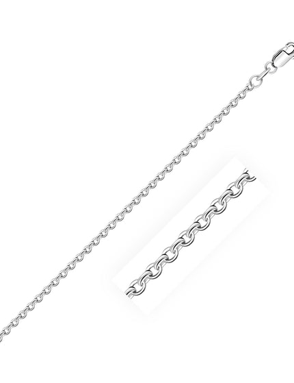 18k White Gold Diamond Cut Cable Link Chain (1.90 mm) - Ellie Belle