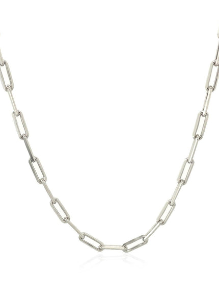 18K White Gold Paperclip Chain (2.5mm) - Ellie Belle