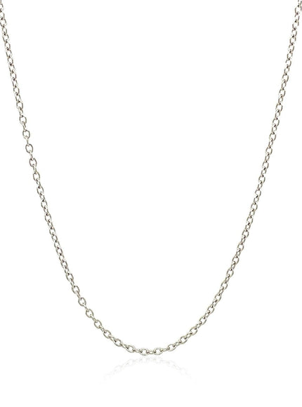 18k White Gold Round Cable Chain 1.5mm - Ellie Belle