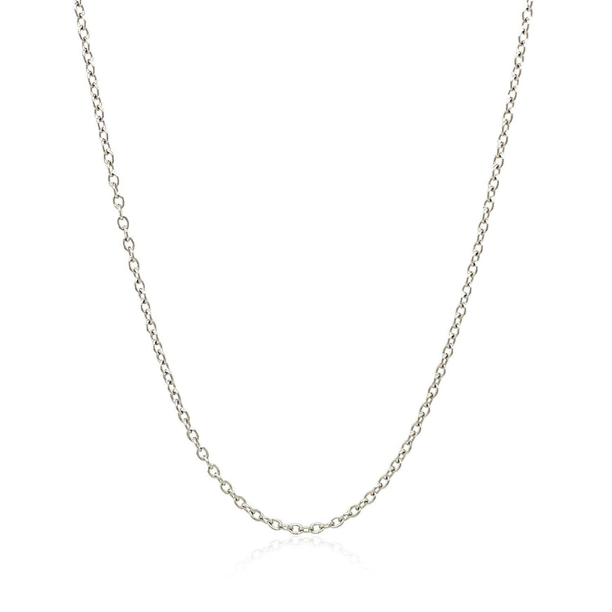 18k White Gold Round Cable Chain 1.5mm - Ellie Belle