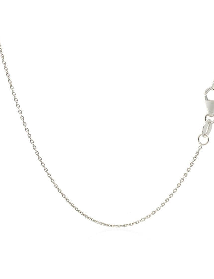 18k White Gold Round Cable Link Chain 0.97mm - Ellie Belle